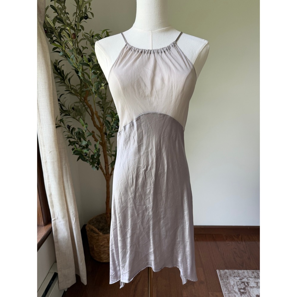 Vintage Y2K Victoria's Secret 100% Silk Slip Dress Sheer Asymmetrical Medium
